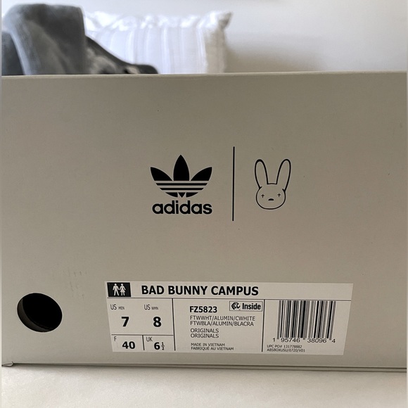 BRAND NEW Bad Bunny x Adidas Campus White Sneakers - Picture 4 of 5
